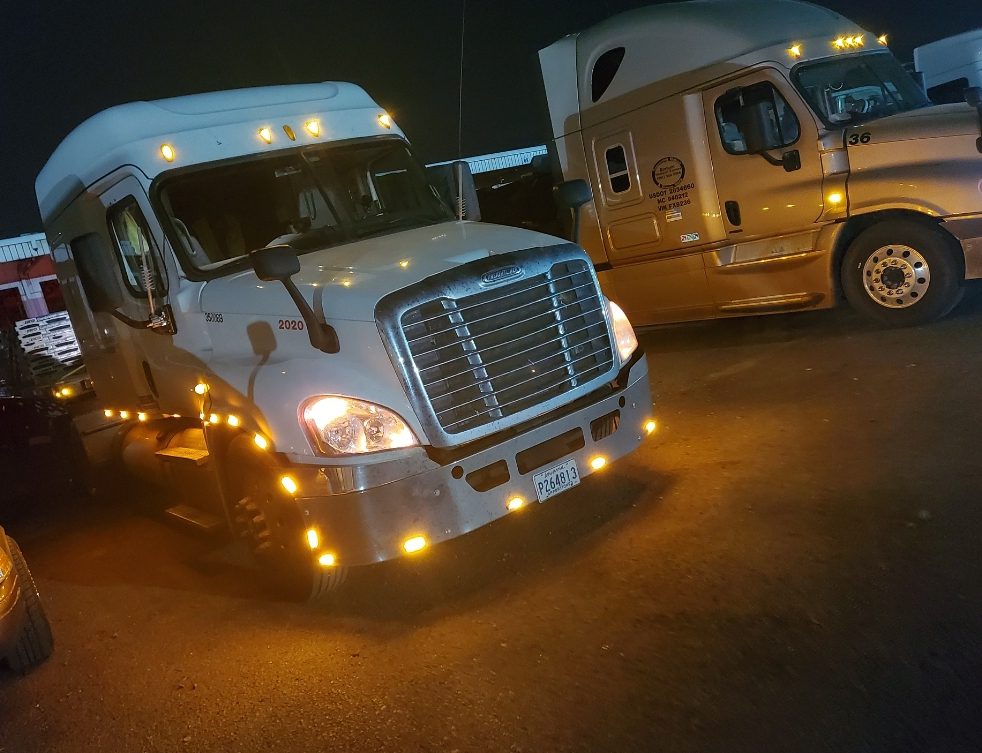 Durham Transport Express Truck Light Up at Night